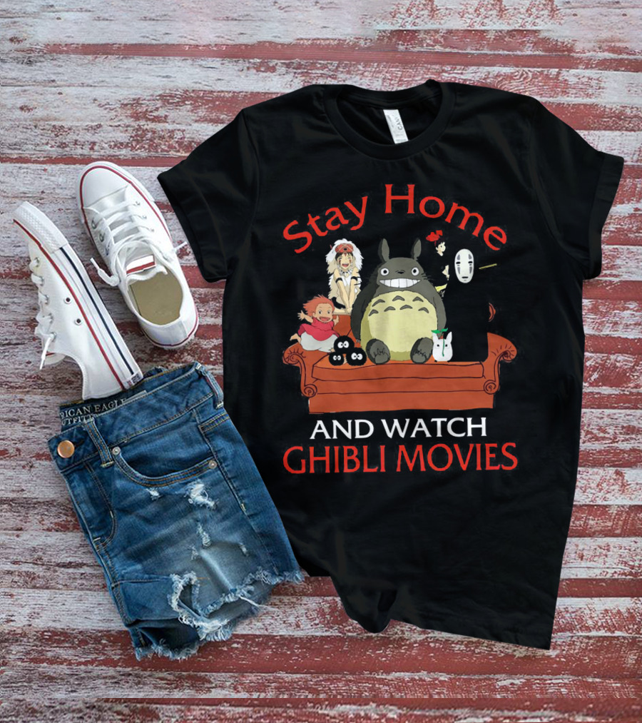 Stay Home And Watch Ghibli Movies Totoro No Face Characters Couch T-Shirt