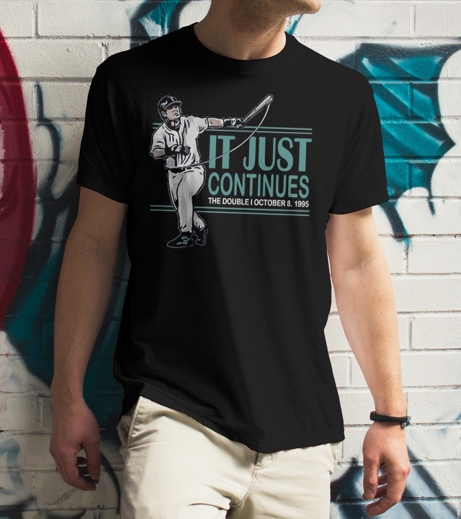 IT JUST CONTINUES The Double I October 8 1995 Baseball Player T-Shirt