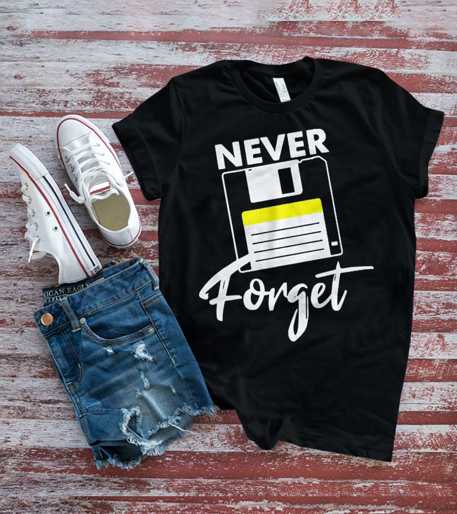 Never Forget Nerd Nerds Floppy Disk T-Shirt