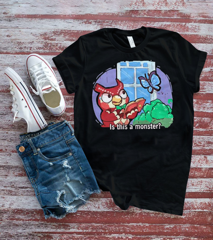 Owl Is This A Monster With Book And Butterfly By Window T-Shirt