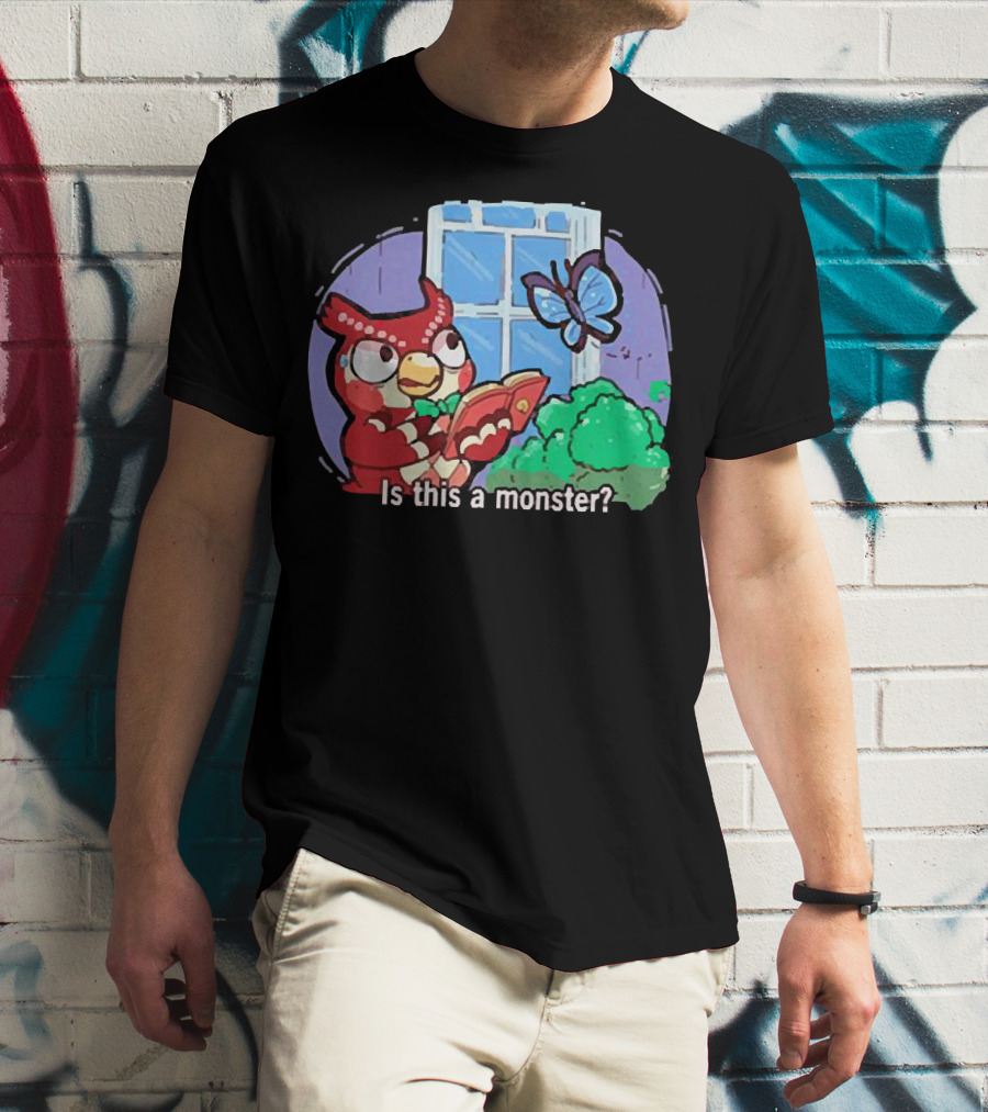 Owl Is This A Monster With Book And Butterfly By Window T-Shirt