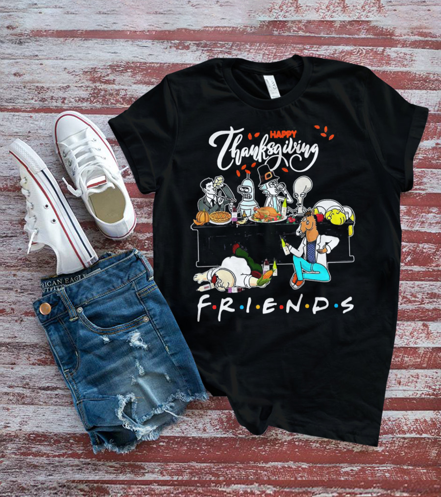 Happy Thanksgiving Friends Rick And Morty Crossover T-Shirt