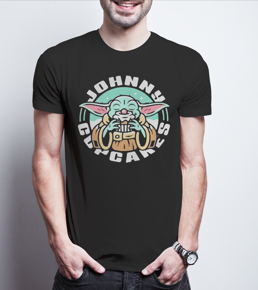 Johnny Cupcakes Baby Yoda Enjoying Cupcake T-Shirt