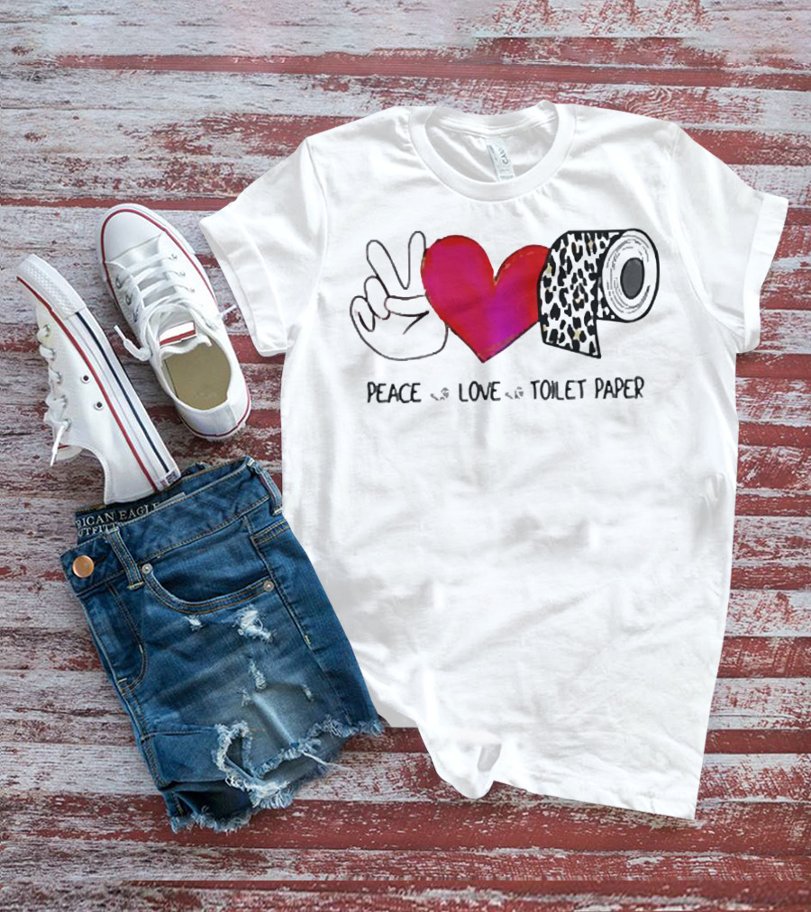 Peace Love Toilet Paper Leopard Print T-Shirt