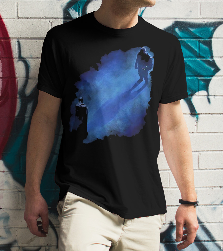 Batman Versus Thanos Blue Shadow Showdown T-Shirt