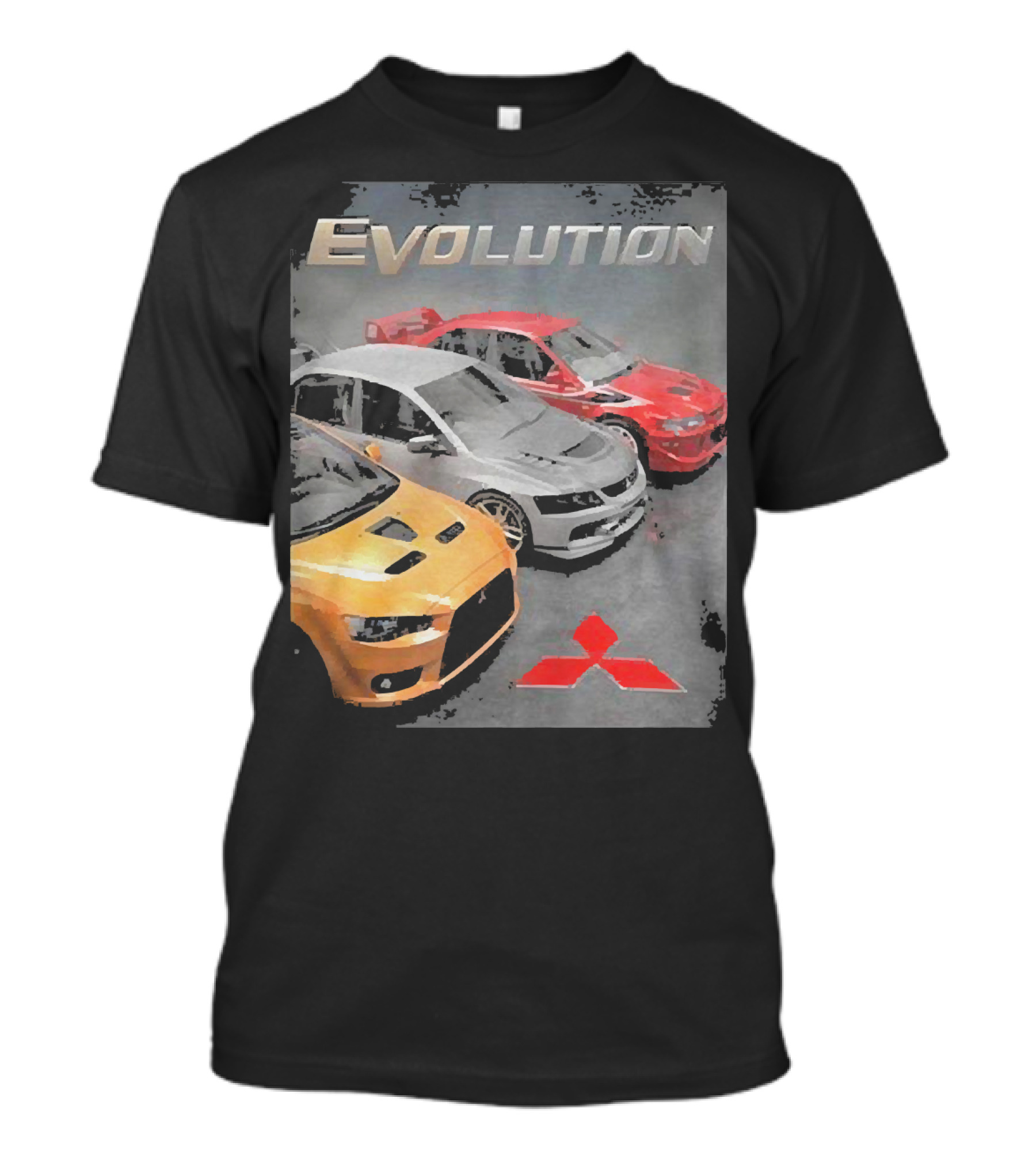 Mitsubishi Evolution Cars With Iconic Red T-Shirt