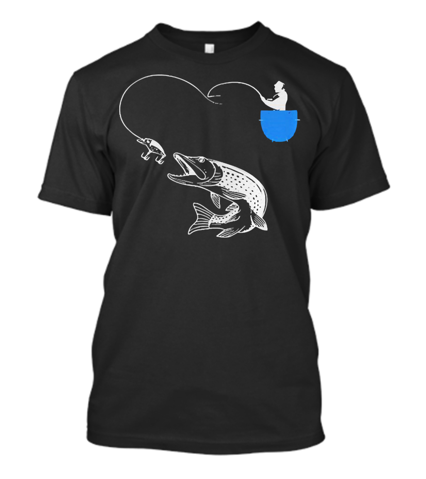 Fishing From The Pocket With A Giant Fish T-Shirt
