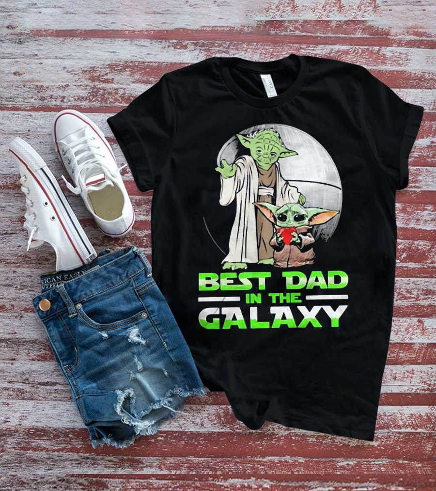 Best Dad In The Galaxy With Yoda And Baby Yoda T-Shirt