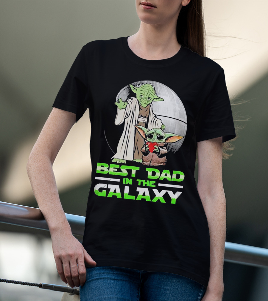 Best Dad In The Galaxy With Yoda And Baby Yoda T-Shirt