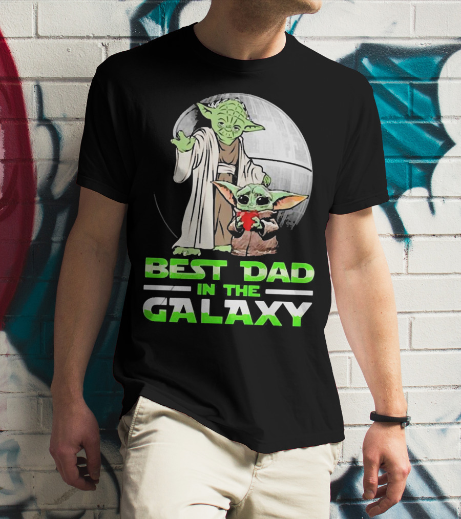 Best Dad In The Galaxy With Yoda And Baby Yoda T-Shirt