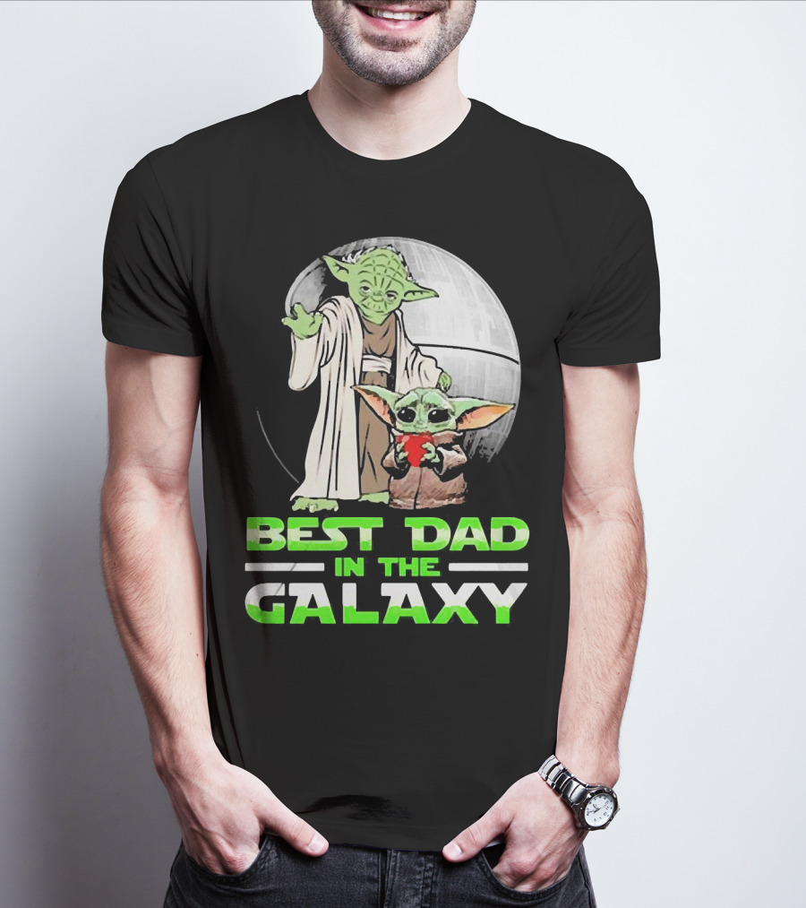 Best Dad In The Galaxy With Yoda And Baby Yoda T-Shirt