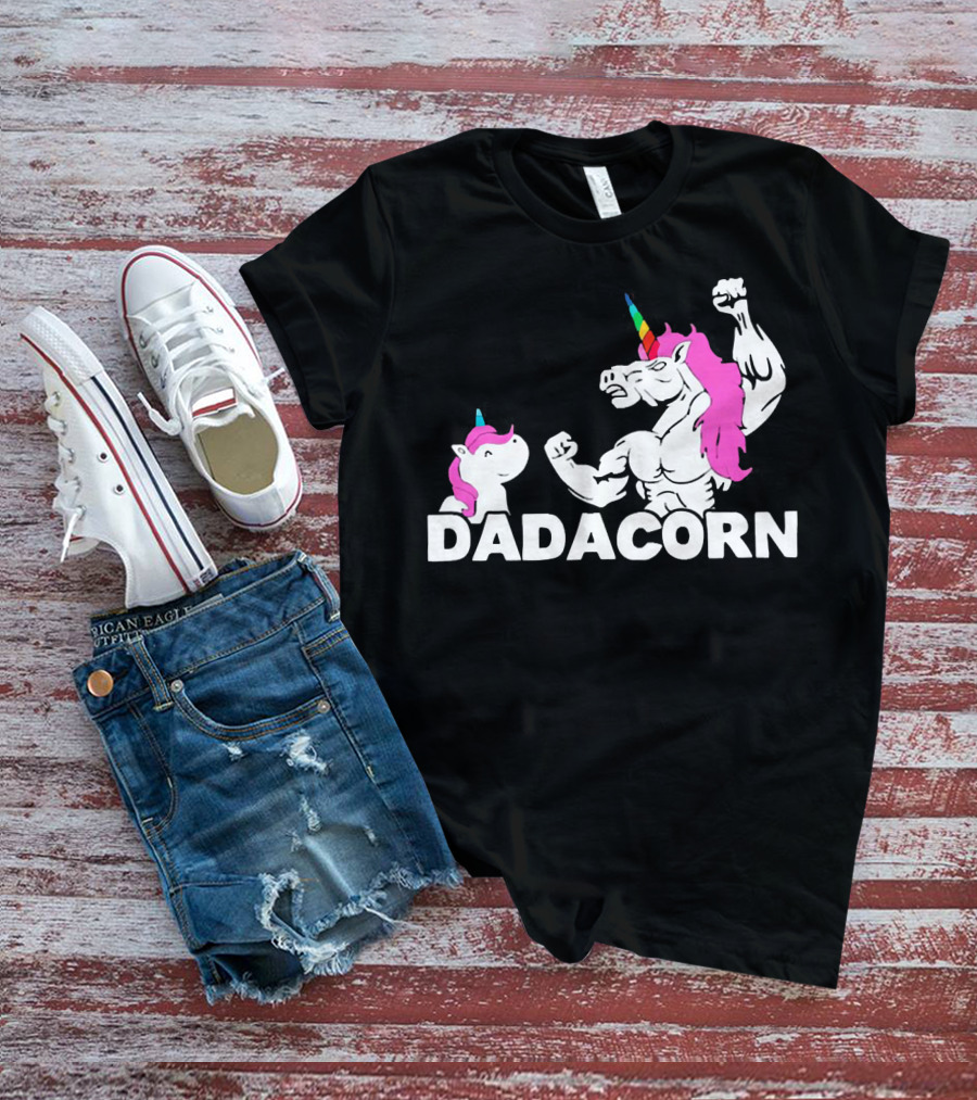 Dadacorn Unicorn Dad Muscular Fantasy T-Shirt