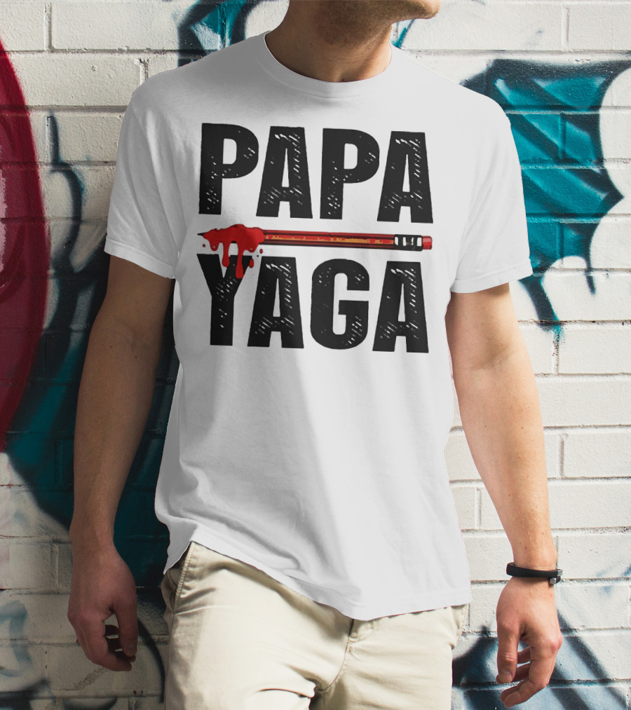 Pencil Papa Yaga Blood Dripping Text T-Shirt