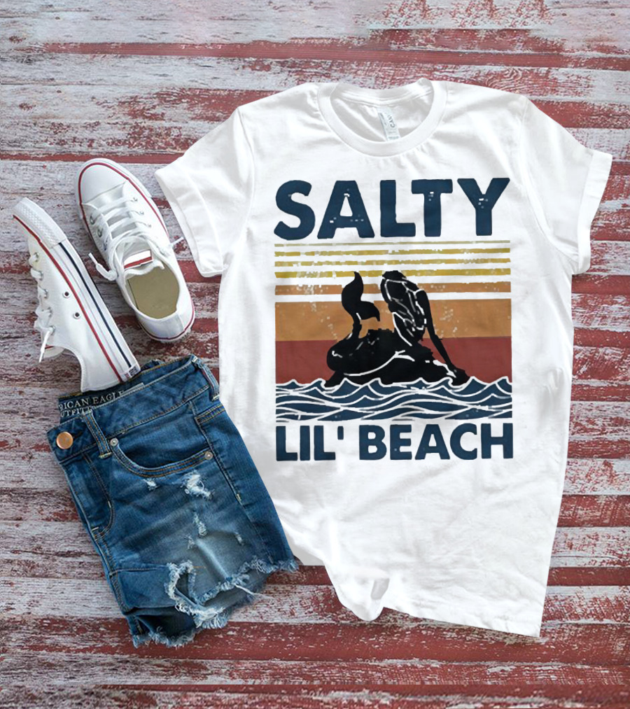 Salty Lil’ Beach Mermaid Vintage Wave T-Shirt