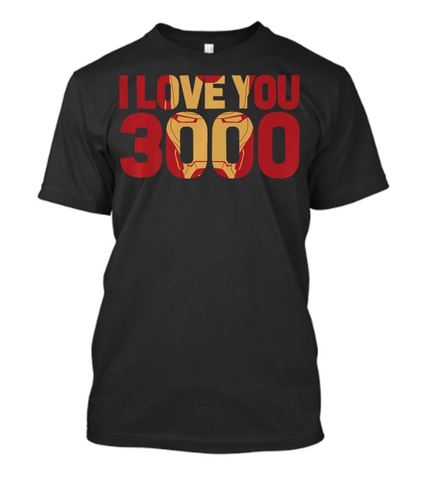 Marvel Avengers Endgame Iron Man I Love You 3000 Iconic Text Fill T-Shirt