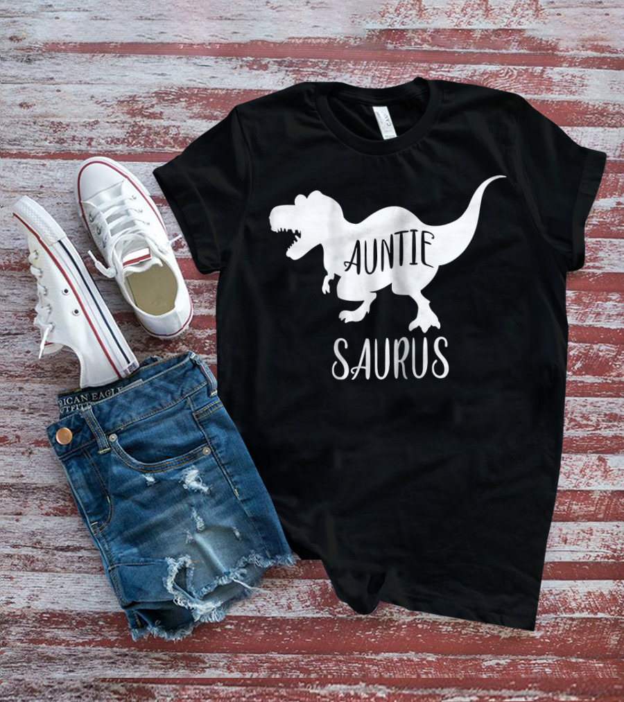 Auntie Saurus Dinosaur Family Matching Aunt T-Shirt