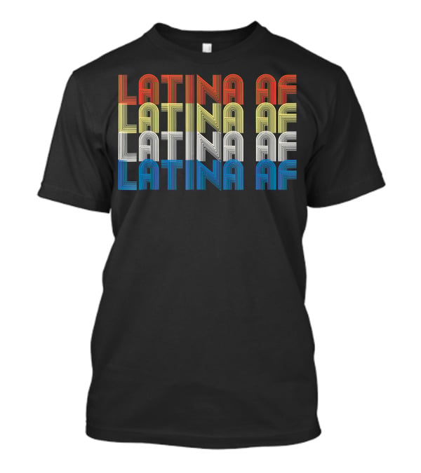 Latina AF Vintage Feminist Rainbow Stripes T-Shirt