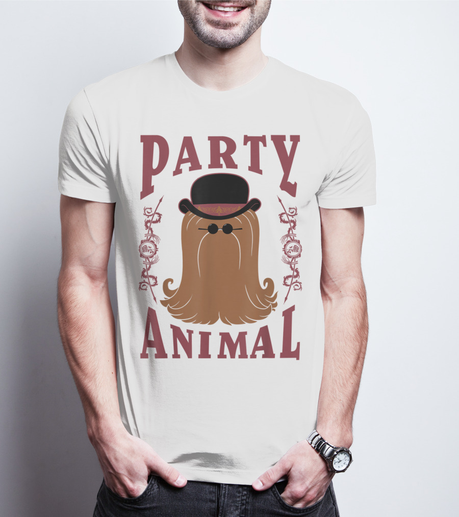Addams Family Cousin It Party Animal Top Hat And Sunglasses T-Shirt