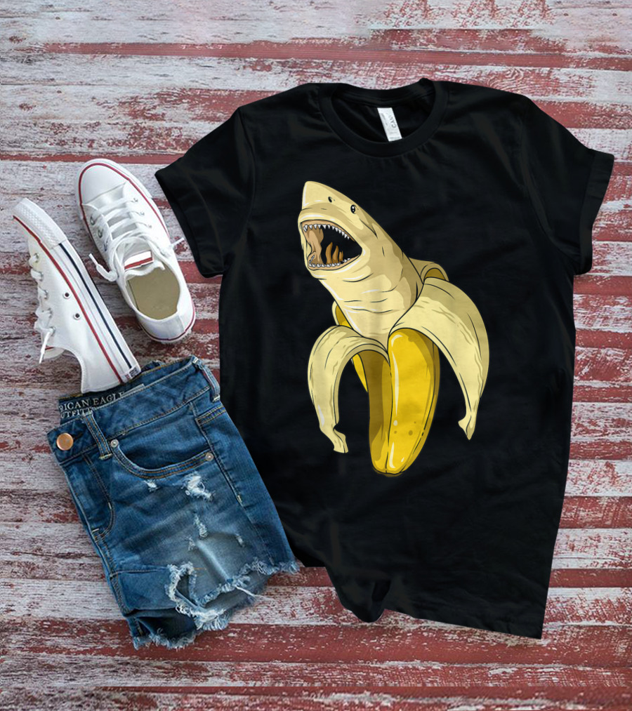 Banana Shark Banana Themed Shark Themed Party Banana Shark T-Shirt