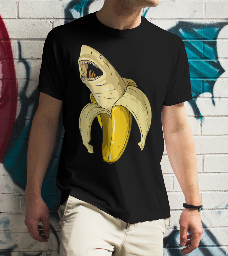 Banana Shark Banana Themed Shark Themed Party Banana Shark T-Shirt