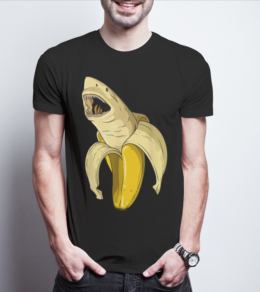 Banana Shark Banana Themed Shark Themed Party Banana Shark T-Shirt