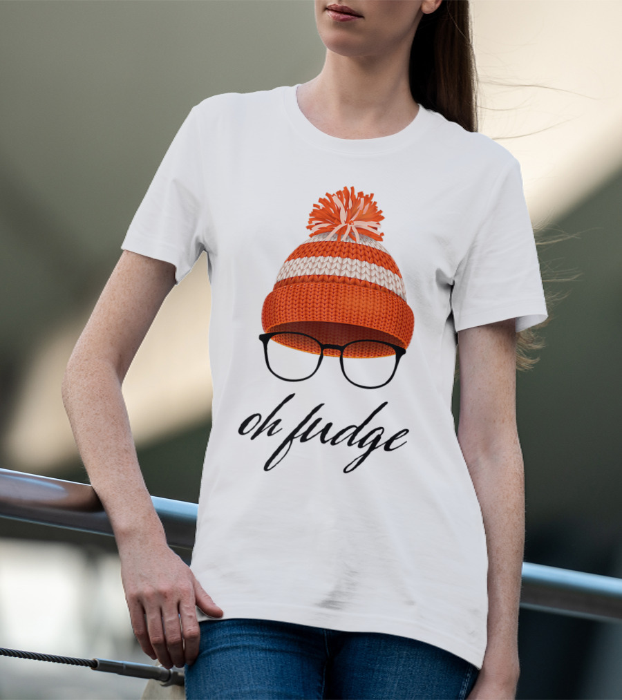 Oh Fudge Christmas Movie Orange Hat And Glasses T-Shirt