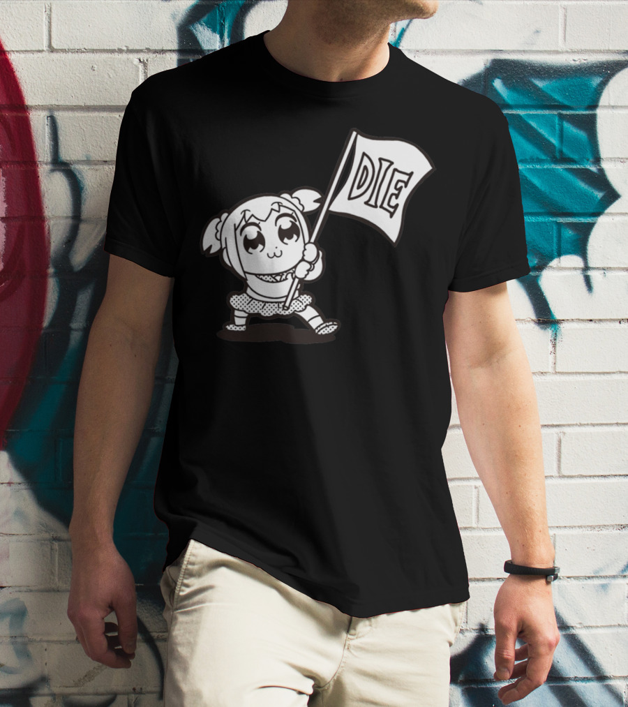 Pop Team Epic Popuko Holding Die Banner T-Shirt