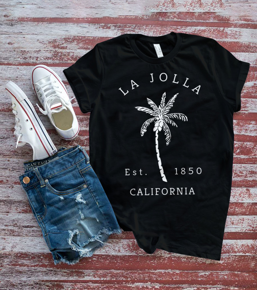 La Jolla California Est. 1850 Retro Palm Tree T-Shirt