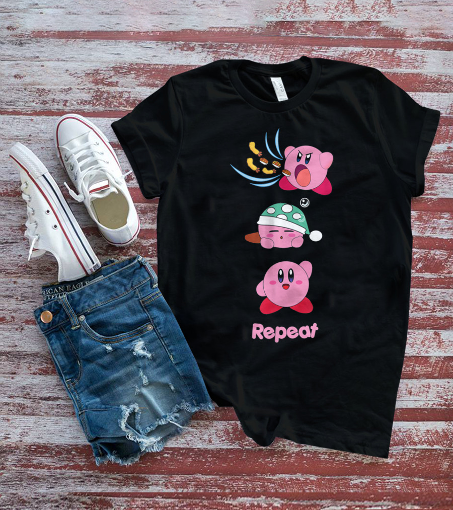 Kirby Eat Sleep Conquer Repeat T-Shirt