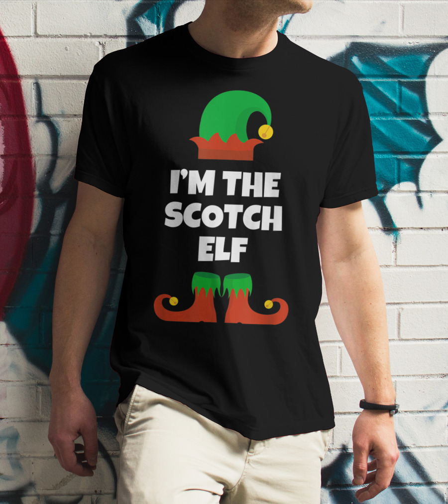 I'm The Scotch Elf Christmas Hat And Shoes T-Shirt