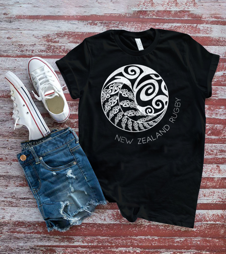 New Zealand Rugby Maori Inspired Kiwi Silver Spiral T-Shirt