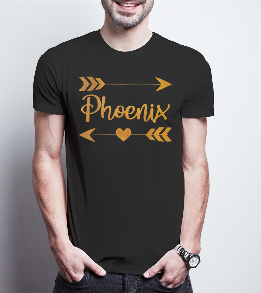 Phoenix Az Arizona Heart And Arrow City Home Roots Usa T-Shirt