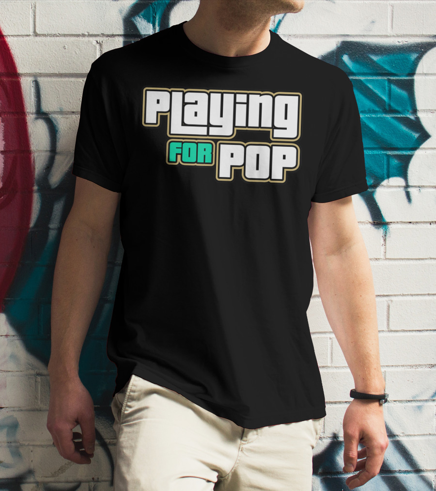 Playing For Pop Grand Theft Auto Font T-Shirt
