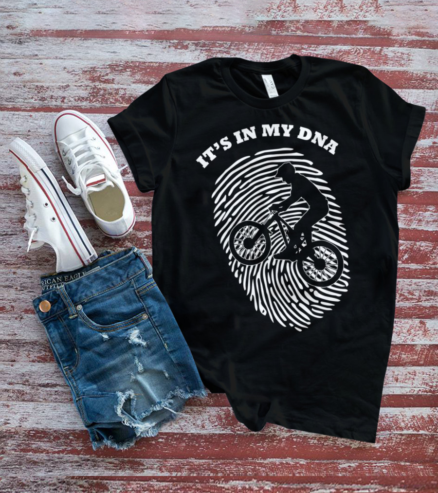It's In My DNA Mountain Biking MTB Fingerprint T-Shirt