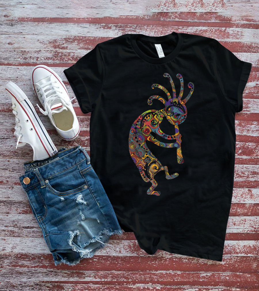 Native American Kokopelli Vibrant Spiral Ornaments T-Shirt