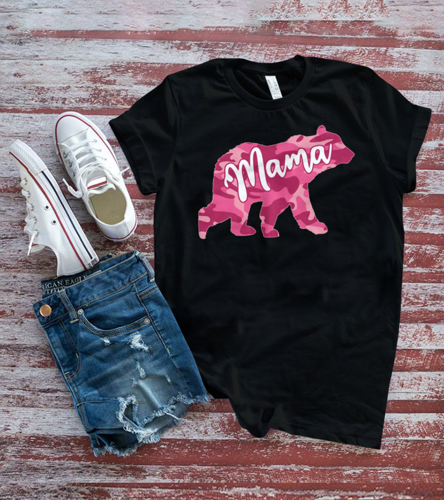 Mama Bear Pink Camouflage Camo T-Shirt