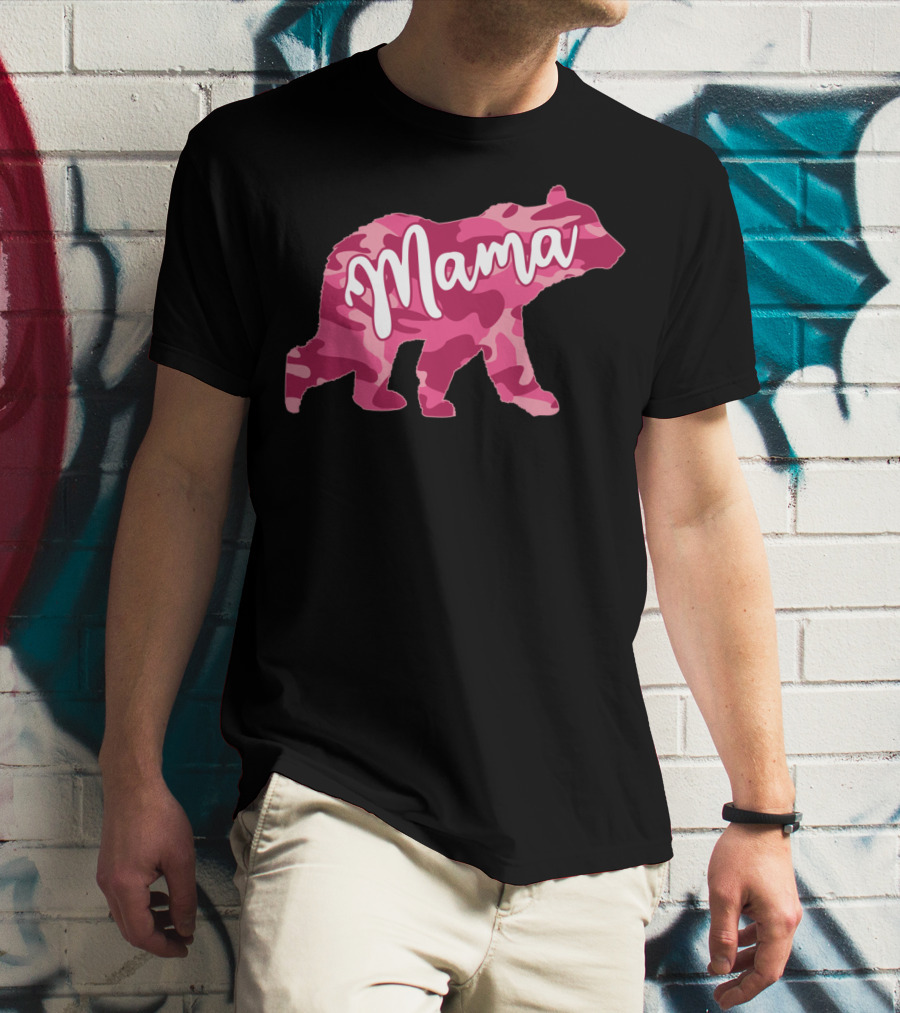 Mama Bear Pink Camouflage Camo T-Shirt