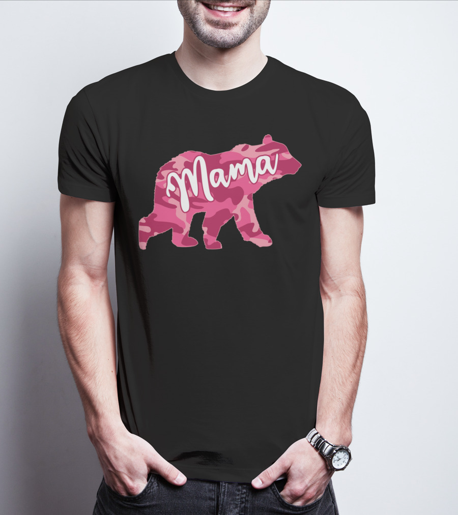 Mama Bear Pink Camouflage Camo T-Shirt