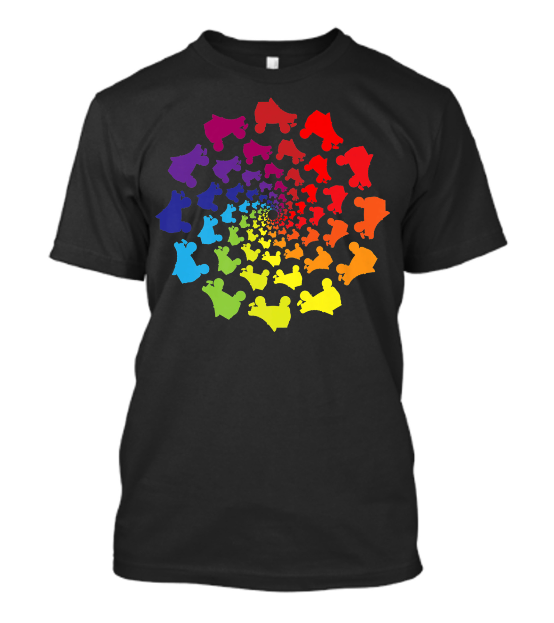 Rainbow Spiral Roller Derby Skates T-Shirt