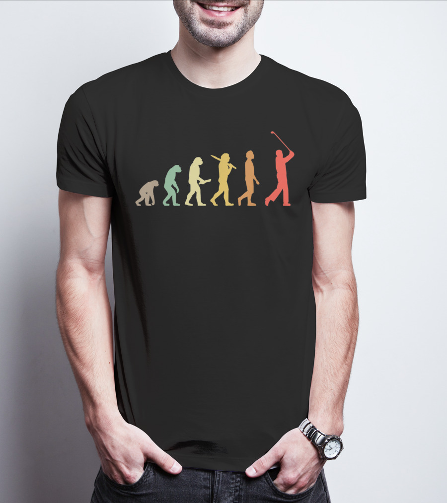 Retro Golf Evolution For Golfers Humor T-Shirt