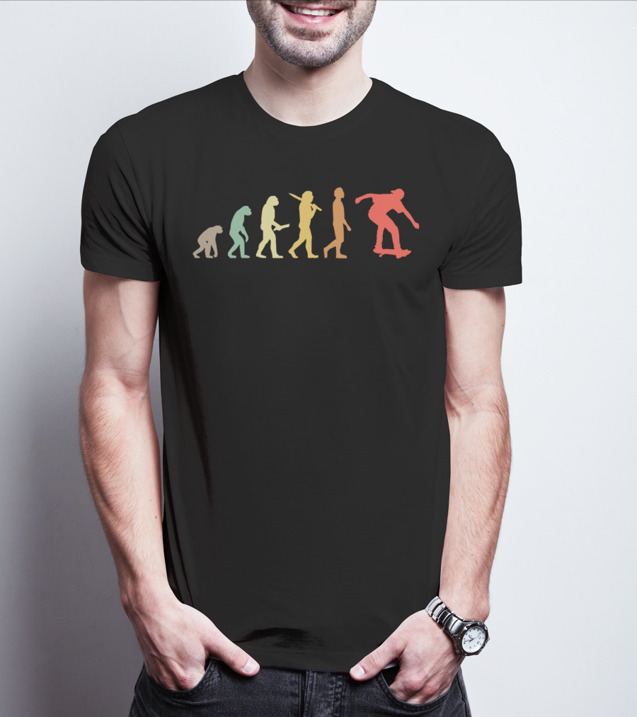 Skating Evolution Retro For Skaters Evolution Stages Skater Evolution T-Shirt