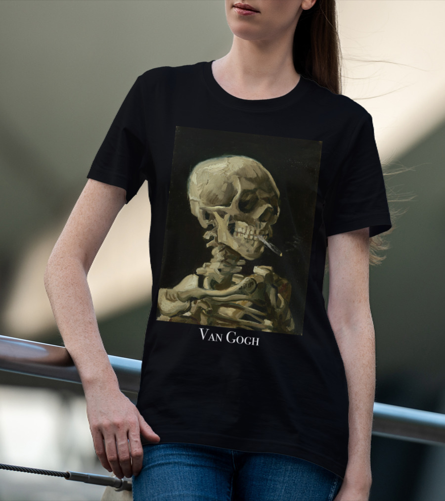 Rockstar Van Gogh Skull Smoking Art Collection T-Shirt