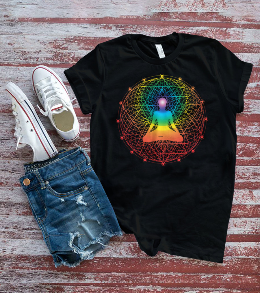 Sacred Geometry Meditation Symbol With Chakra Colors Yoga Lover 2U T-Shirt