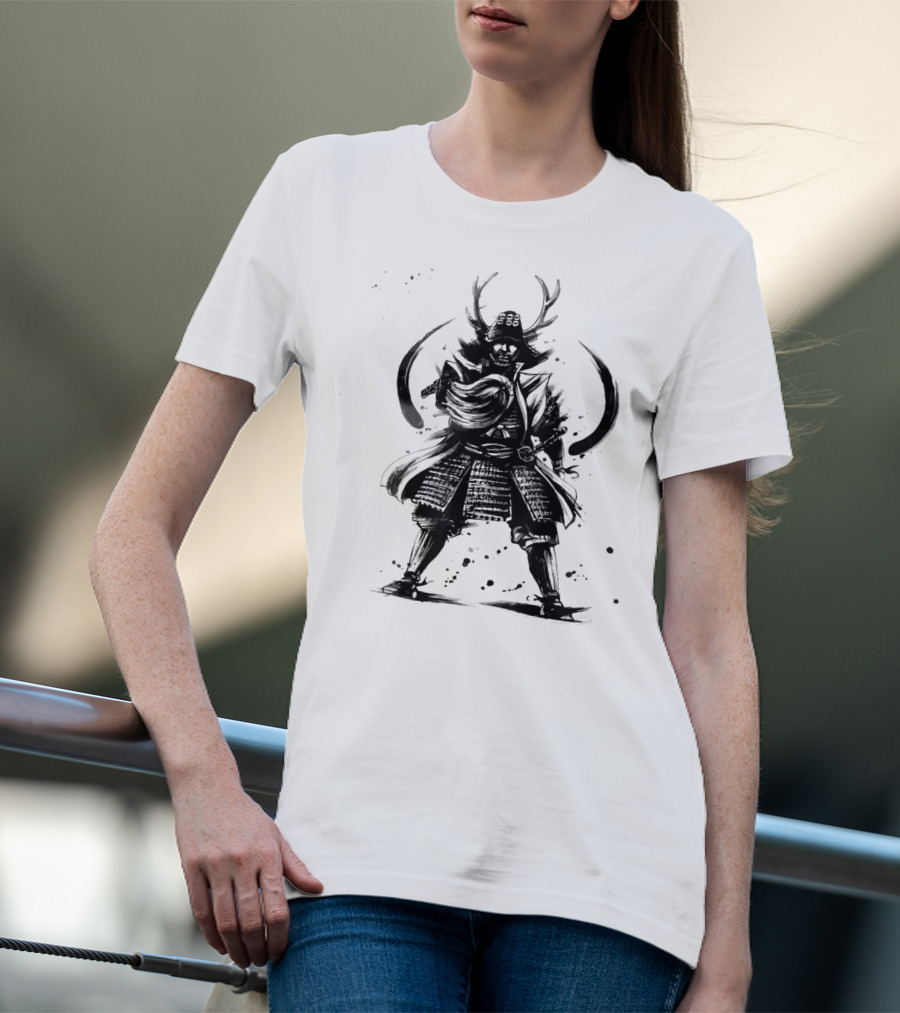 Samurai Warrior Bushido Sword Mask Japanese Armor T-Shirt