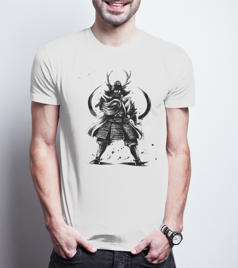 Samurai Warrior Bushido Sword Mask Japanese Armor T-Shirt