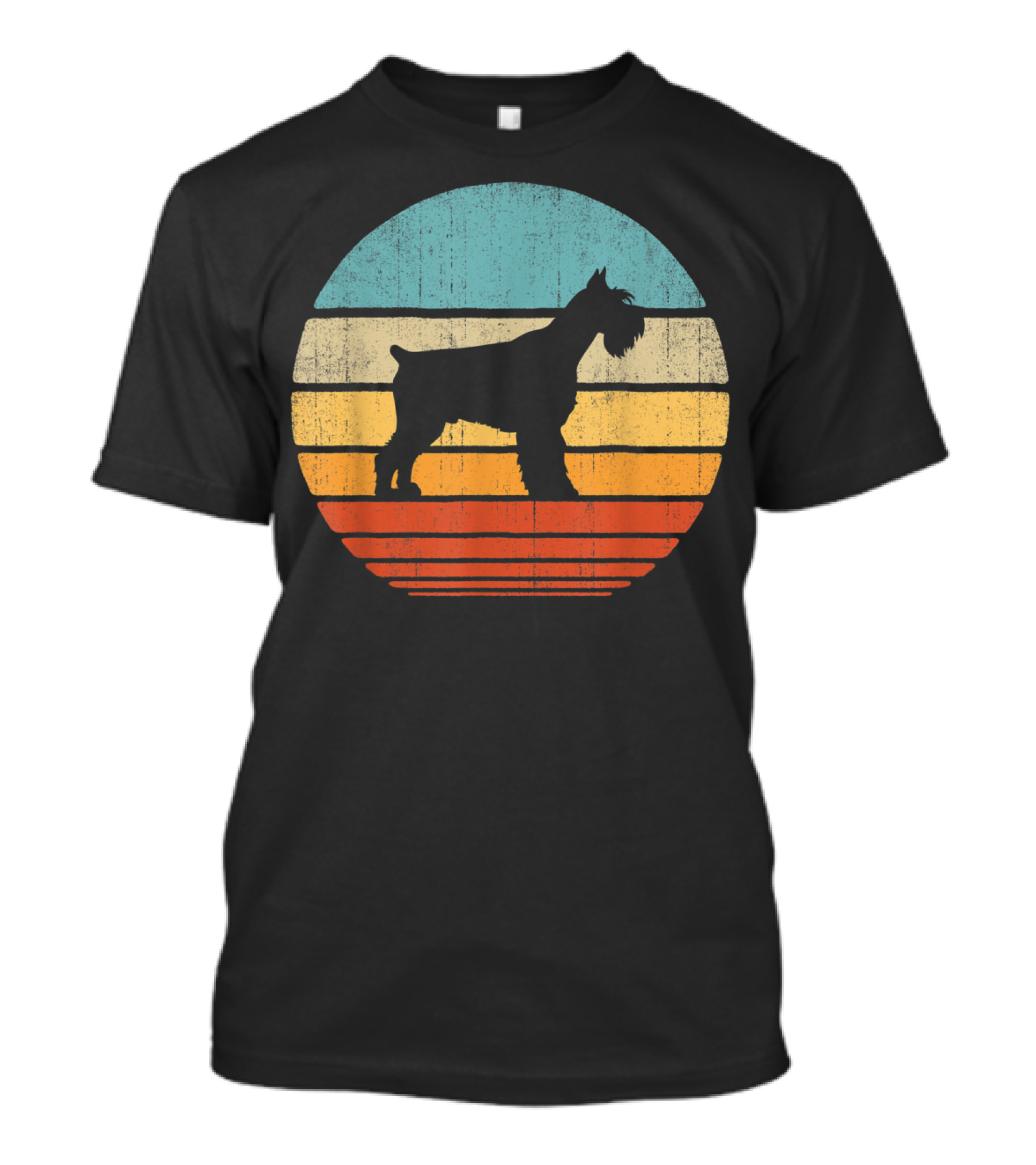 Schnauzer Retro 60S 70S Sunset Stripes T-Shirt