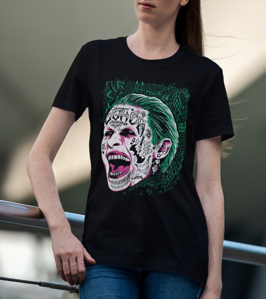 Suicide Squad Joker Damaged Clown Prince Gang Only Child Hahahaha T-Shirt