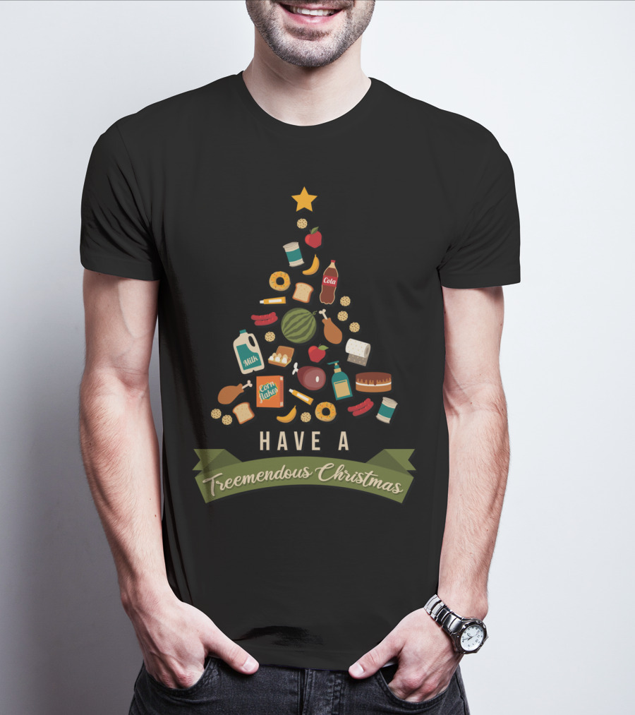 Have A Treemendous Christmas Supermarket Milk Cola Fun T-Shirt