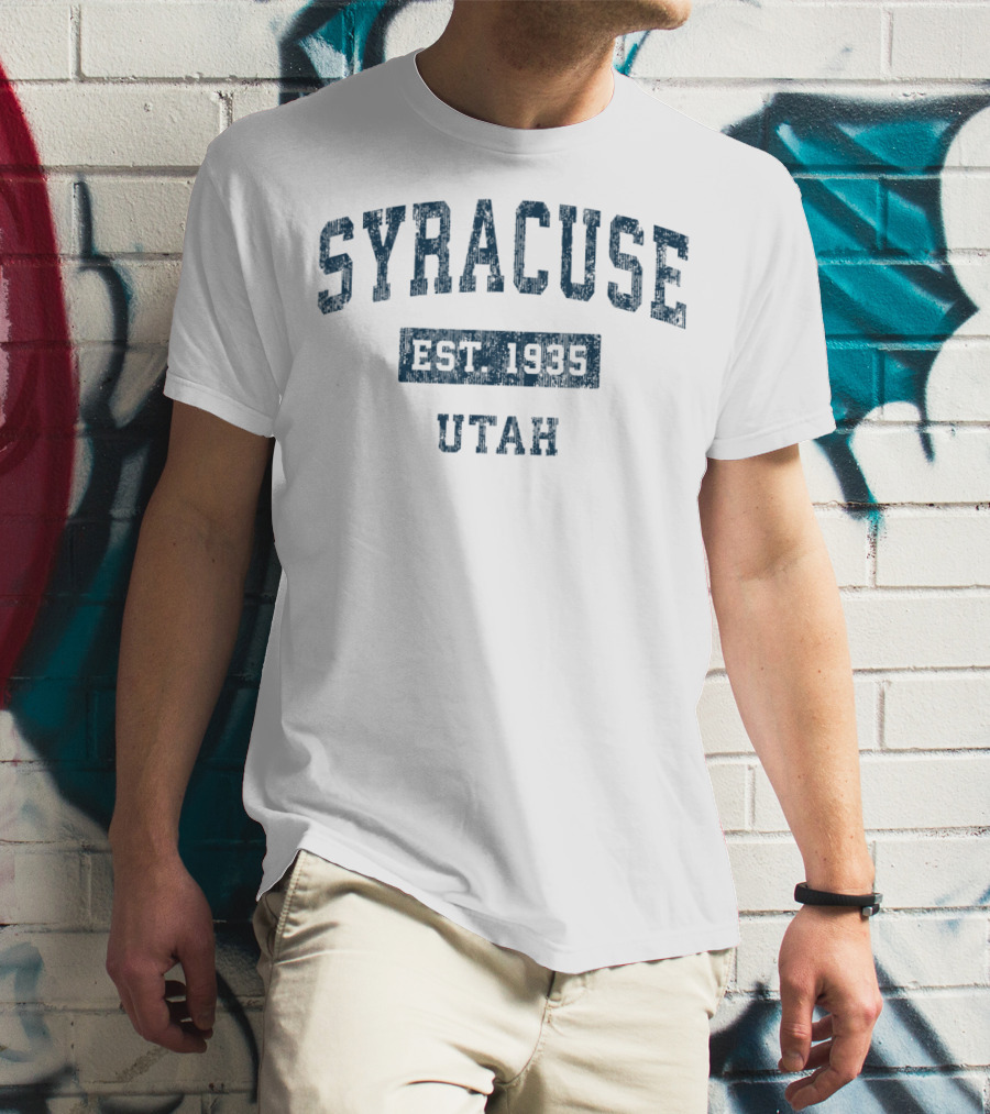 Syracuse Utah Est 1935 Vintage Sports Navy T-Shirt