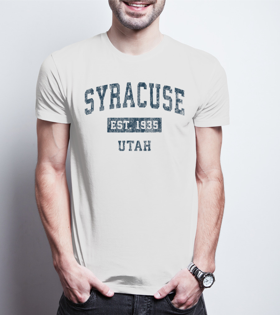 Syracuse Utah Est 1935 Vintage Sports Navy T-Shirt